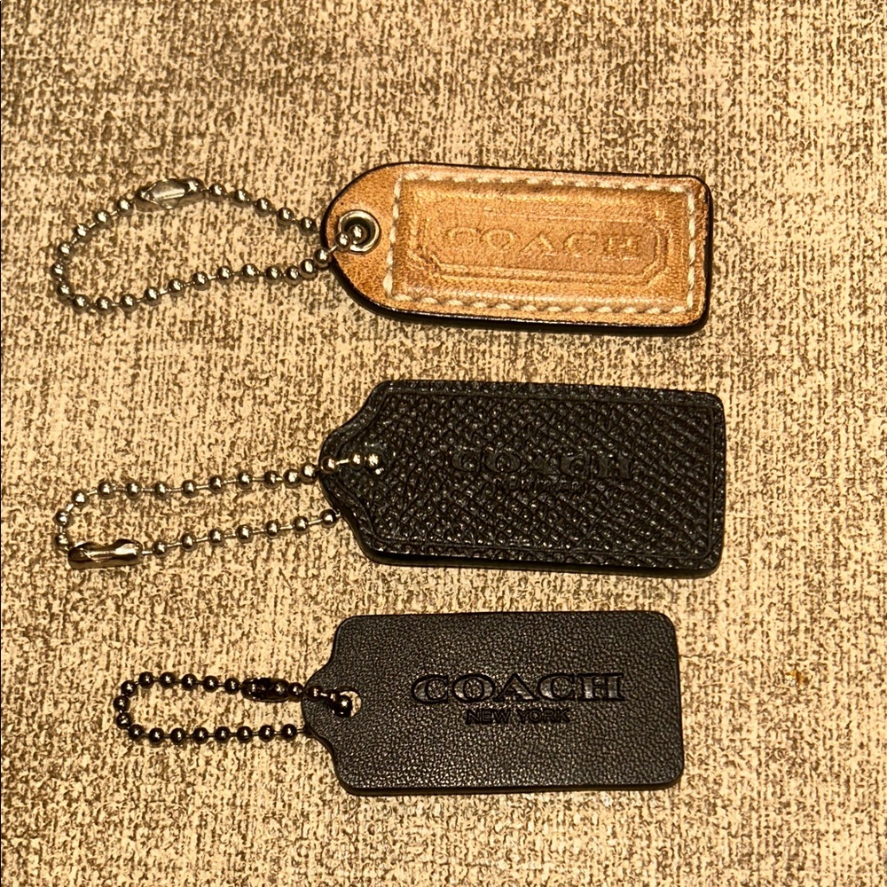 Coach Black Leather Bag Tag- CHOICE